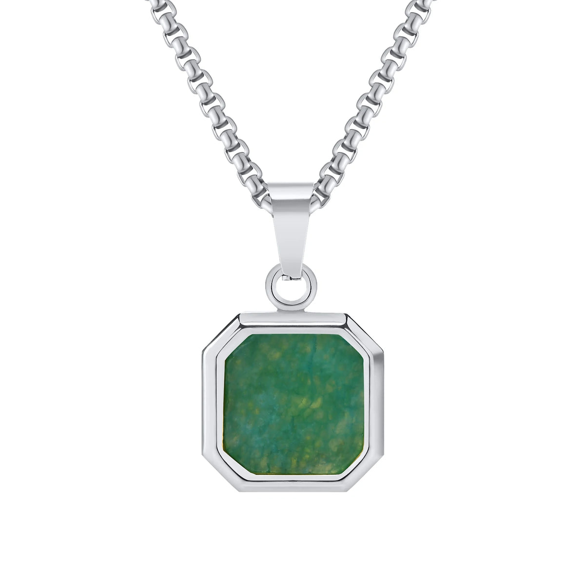 PENDRA Square Stone Natural Pendant Necklace