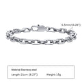 Classic Rolo Chain Bracelets for Men Boys,Vintage Waterproof Stainless Steel Chain Links Wristband,Casual Jewelry Gifts