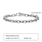 Classic Rolo Chain Bracelets for Men Boys,Vintage Waterproof Stainless Steel Chain Links Wristband,Casual Jewelry Gifts