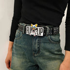 PENDRA Galaorae Black Rivet Studded Luxury Belt