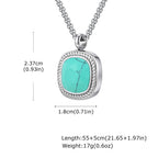 PENDRA Square Stone Black Pendant Necklace