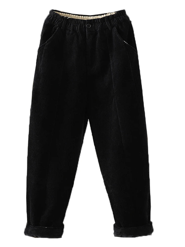 PENDRA Corduroy Warm Elastic Waist Pants