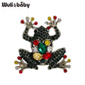 PENDRA Mossfrog Alloy Rhinestone Frog Brooch