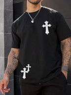 PENDRA Religious Print Cross Short-Sleeve T-Shirt
