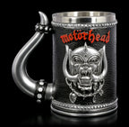 Gothic Rock Collectible Mug Hand-Polished 3D Embossed Skull, Stainless Steel Inner Unique Horn Handle Heavy Metal  Coffee Cup