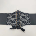 PENDRA Bellaelle Black Floral Gothic Corset Belt