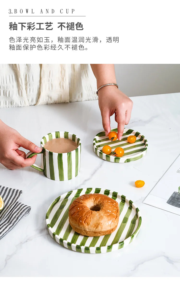 Simple ceramic coffee cup and saucer high-value coffee cup and saucer set household water  afternoon tea European and saucer ins