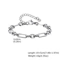 New Fahison Men's Chain Bracelet,Stainless Steel Silver Color Adjustbale Link Wristband,Hip Hop Jewelry Gift