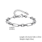 New Fahison Men's Chain Bracelet,Stainless Steel Silver Color Adjustbale Link Wristband,Hip Hop Jewelry Gift