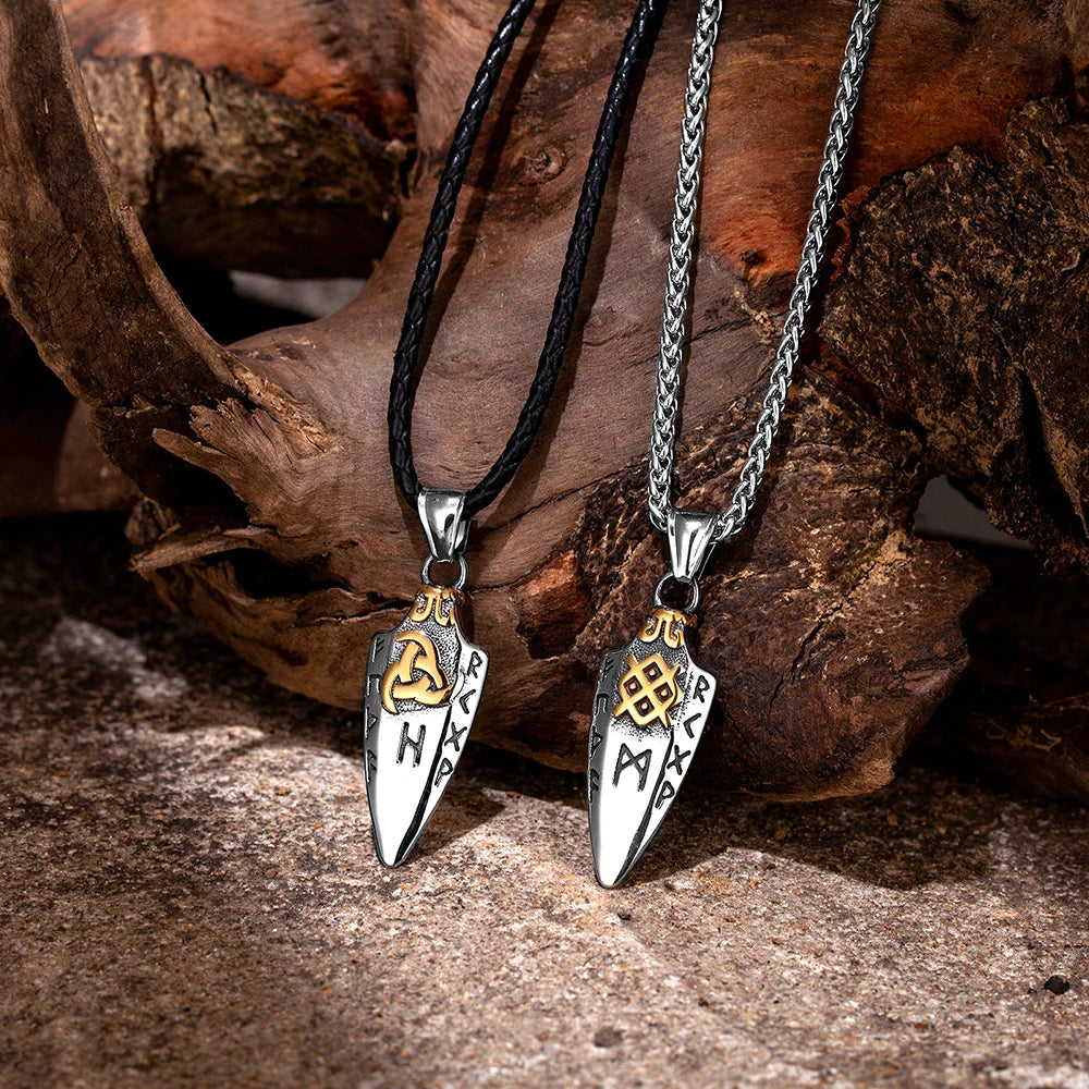 PENDRA Rune Gold Steel Necklace
