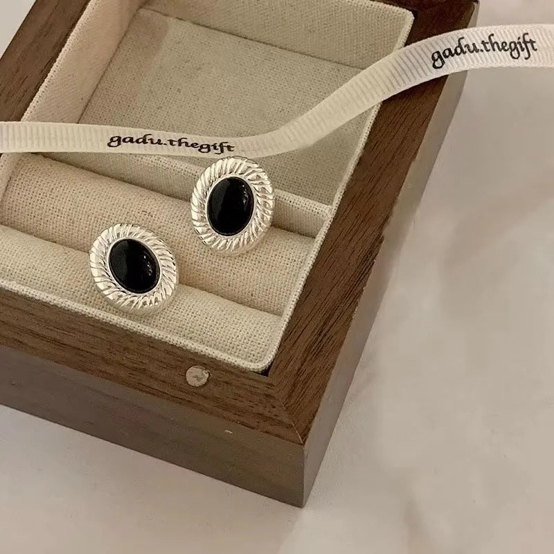 VENTFILLE 925 Sterling Silver Geometry Studs Earring for Women Splicing Korean Hip Hop Versatile Jewelry Gift Dropshipping
