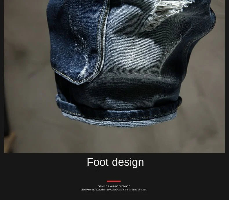 PENDRA Washed Distressed Ripped Pants