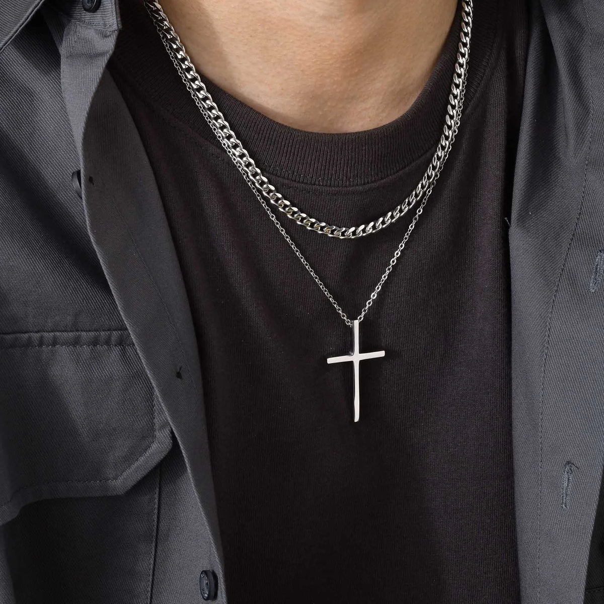 PENDRA Cross Double Pendant Necklace