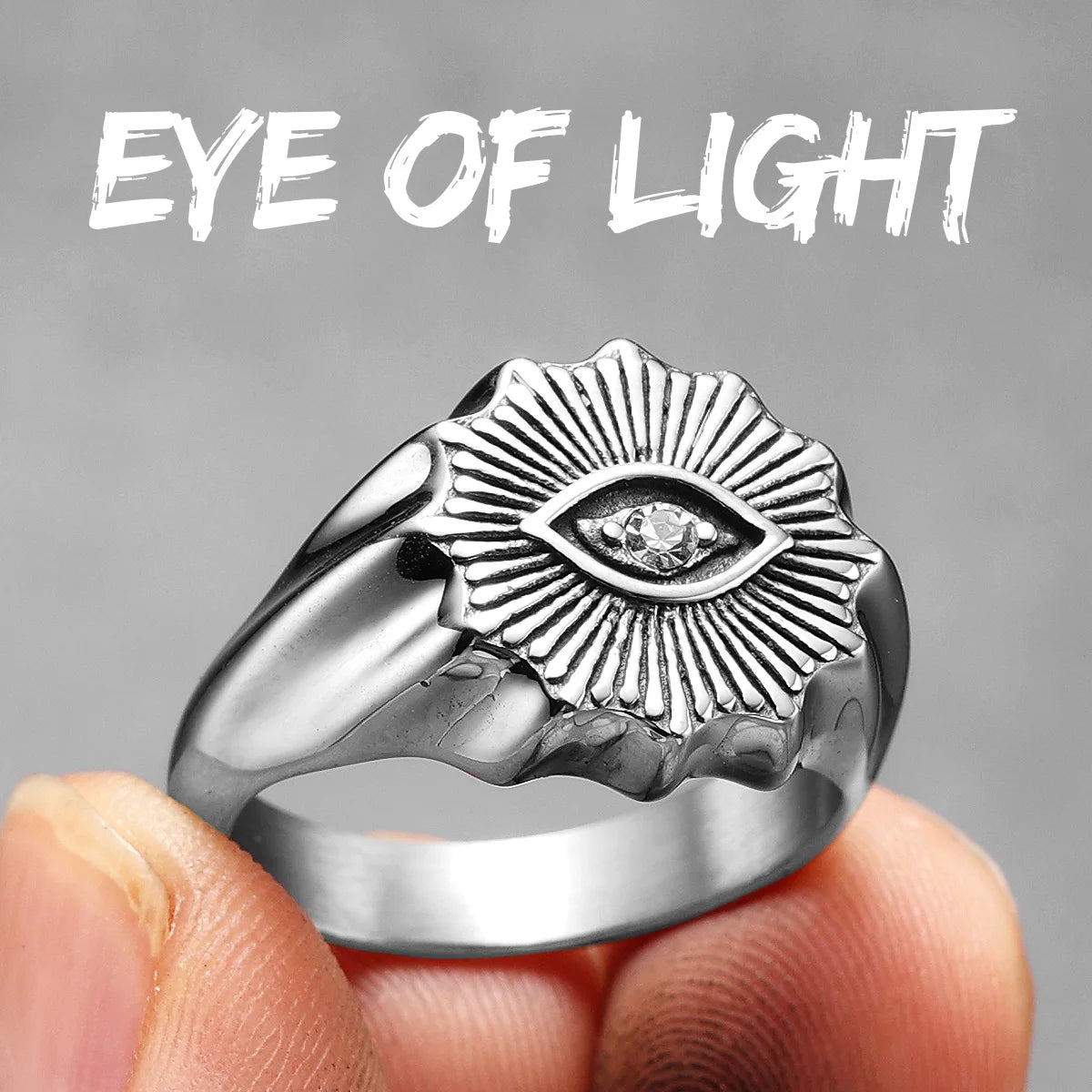 PENDRA Masonic Illuminati Eye Steel Ring