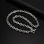Stainless Steel Toggle Necklace for Men Women,50cm Figaro Chain Link Collar, Classic Rolo Chain Gift