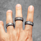Fish Scale Pattern Luxury Laser Engrave Tungsten Steel Men Rings Punk Rock Women Wedding Jewelry Accessories Gift Wholesale