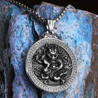 PENDRA Chinese Dragon Things Steel Necklace
