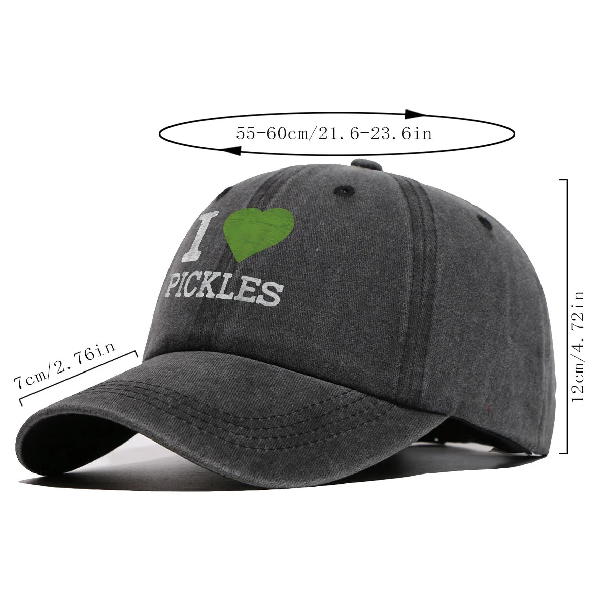 1pc 1pcs "I Love Pickles" Duckbill Cap with Pickle Print - Adjustable Snapback Baseball Hat, Lightweight Breathable Suitable