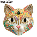 PENDRA Selene Enamel Rhinestone Cat Brooch