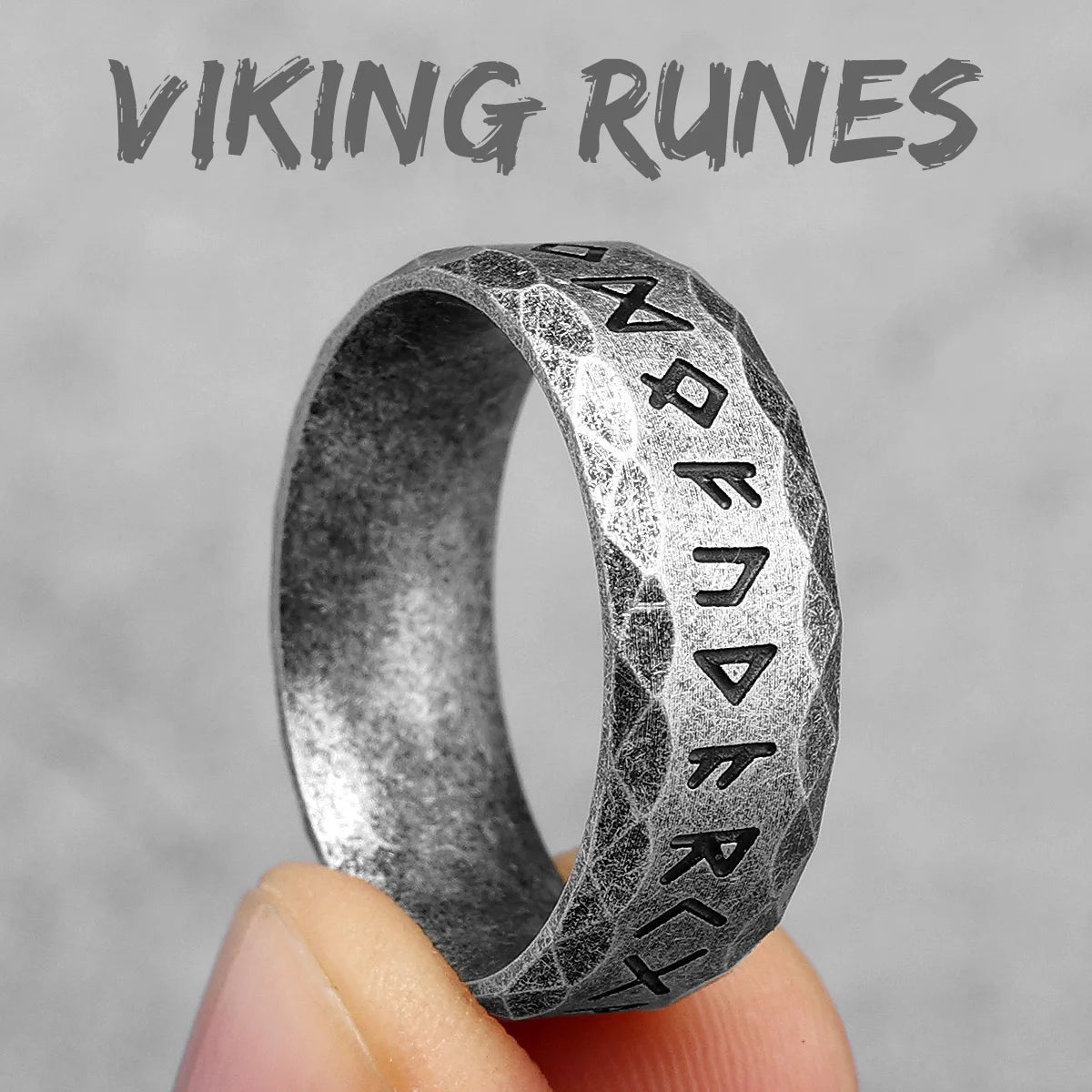 PENDRA Nordic Vikings Runes Steel Ring