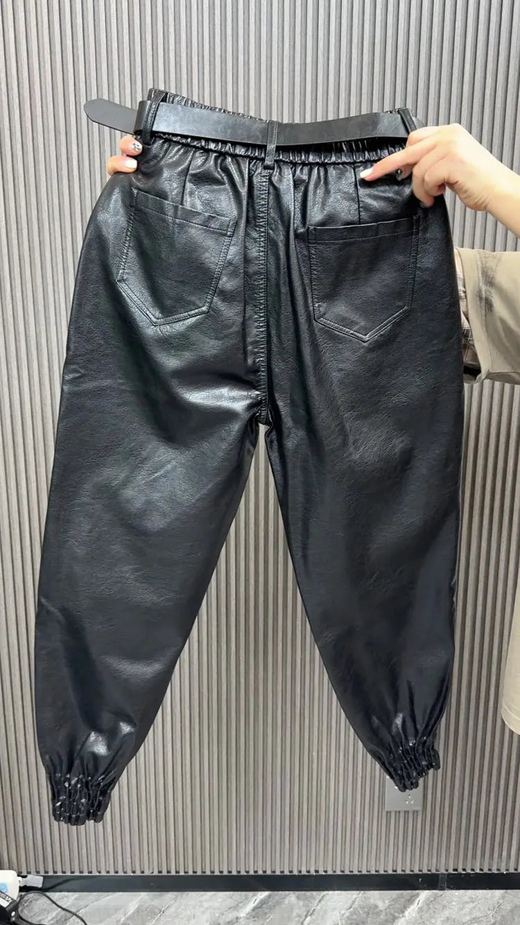 PENDRA PU Leather Warm Pants