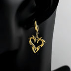 Y2K Thorn Flame Hoop Earrings Stainless Steel Korean Heart Unisex Punk Charm Grunge Ear Jewelry Goth Party Streetwear Gift