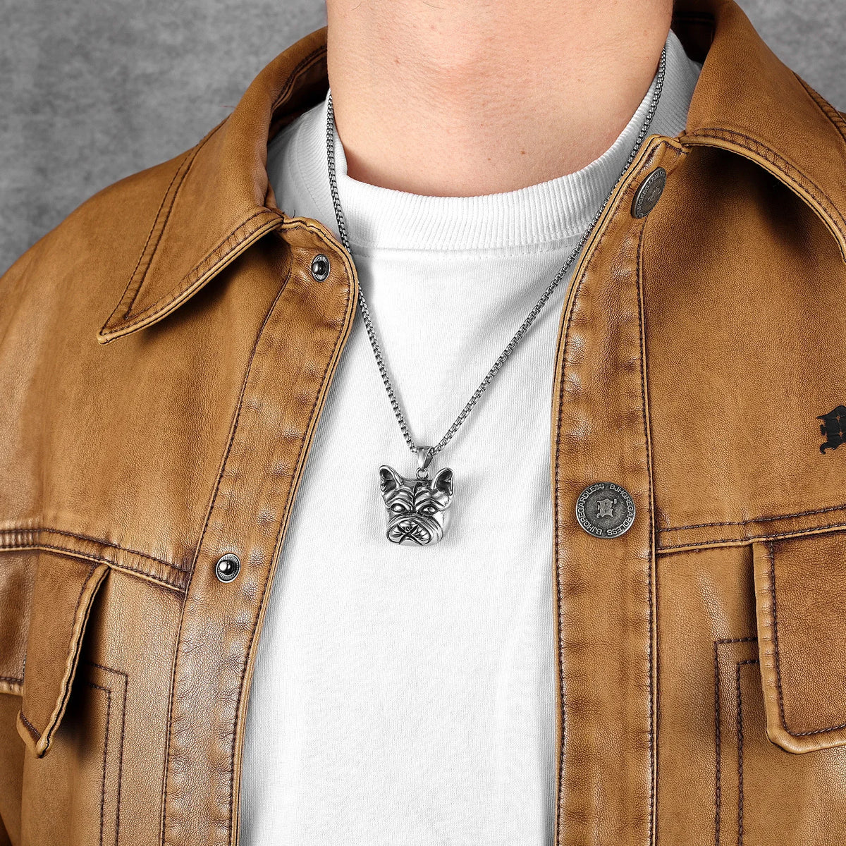 PENDRA French Bulldog Steel Necklace