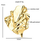 PENDRA Stainless Steel Geometric Leaf Big Size Brooch
