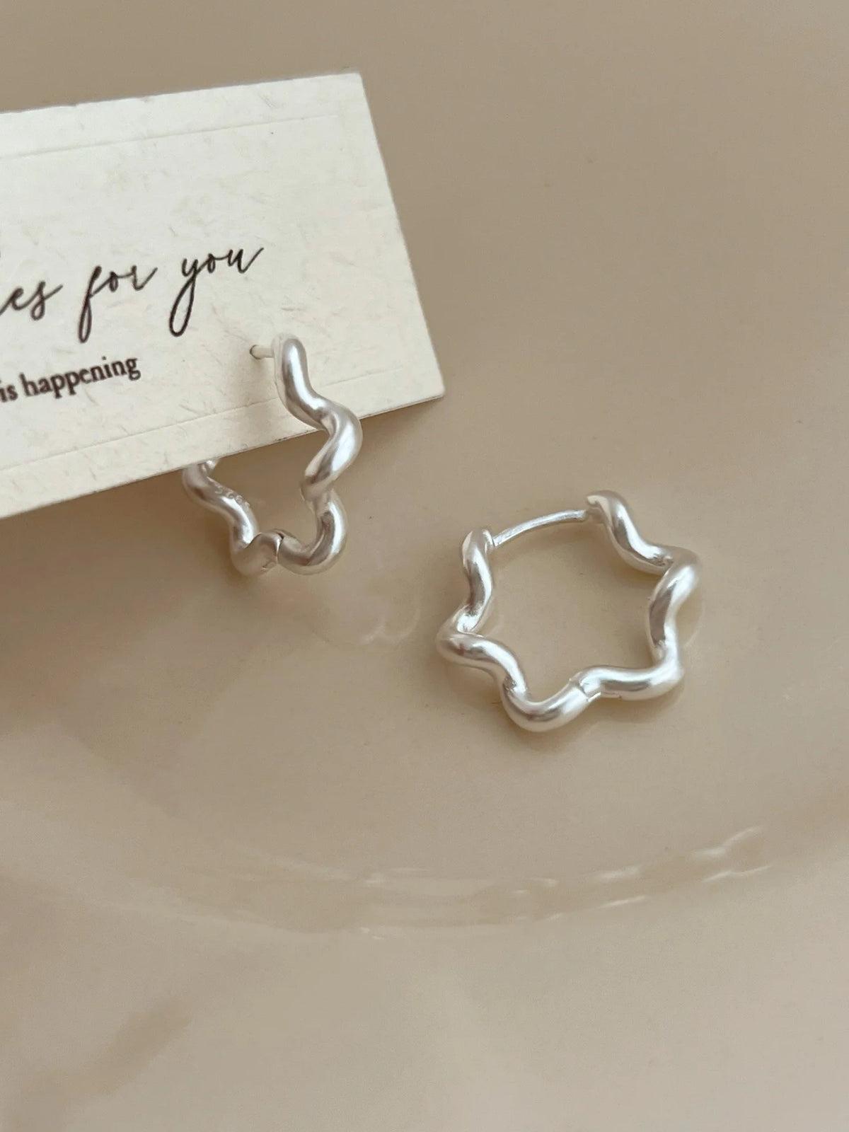 PENDRA Hollow Out Flower Hoop Earrings