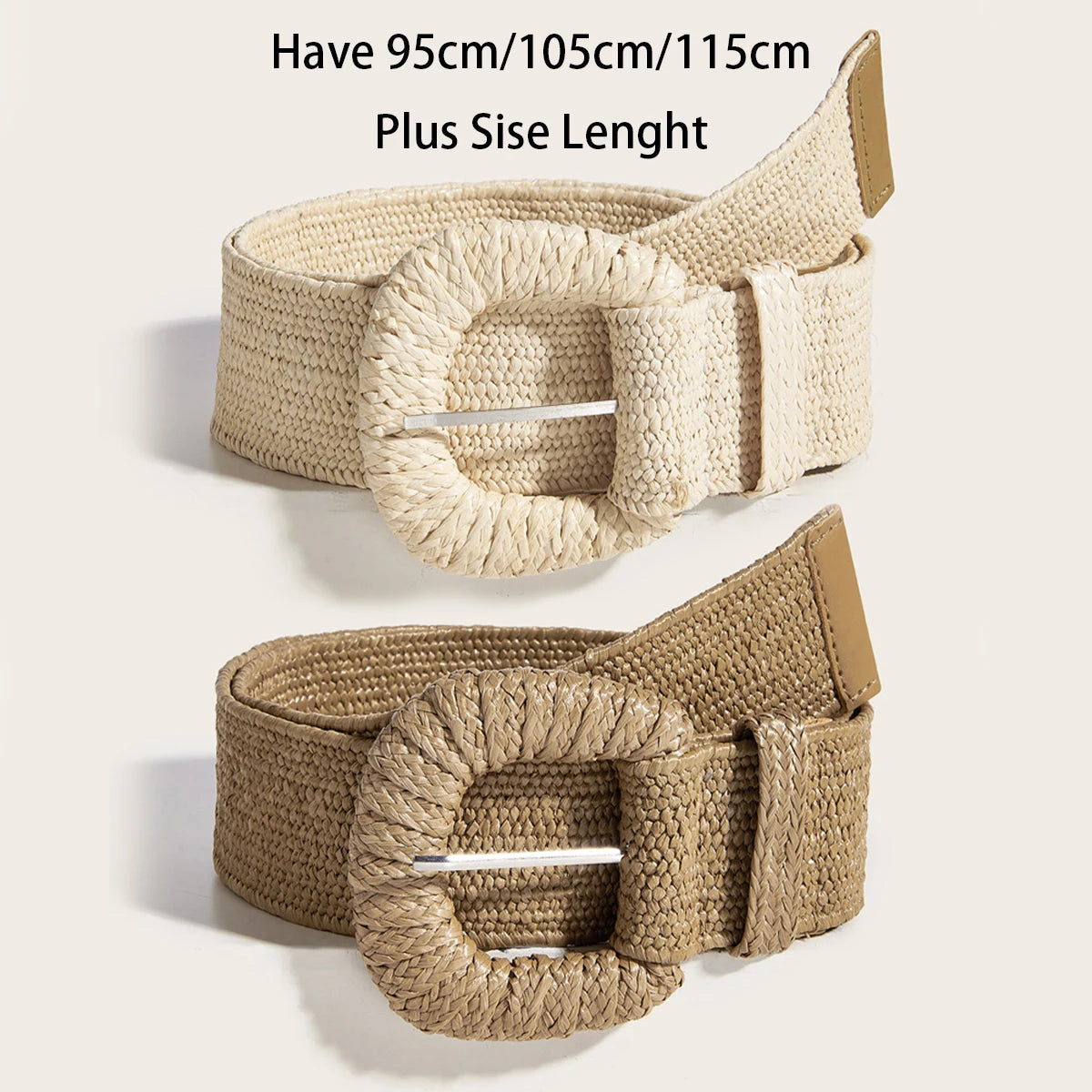 New Retro Women Summer Pin Buckle Belts Fashion Female Braided Wide Belts Designer Woven Elastic PP Straw Grass Girls Waistband