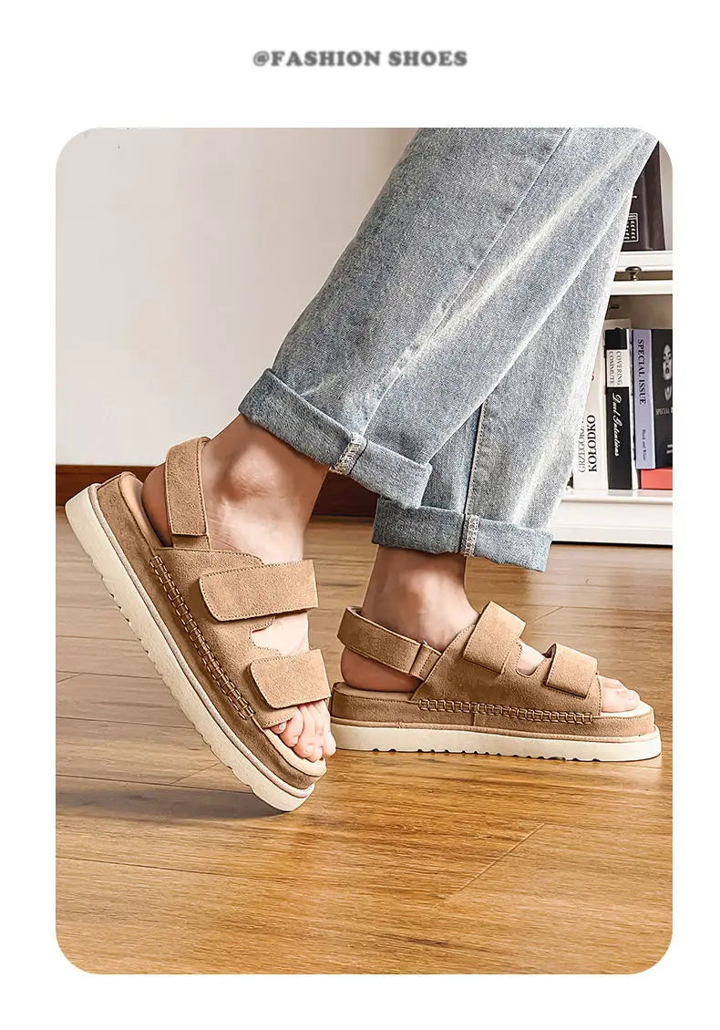 PENDRA Cowhide Non Stuffy Sandals