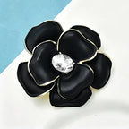 PENDRA Camellia 2-Color Classical Enamel Flower Brooch