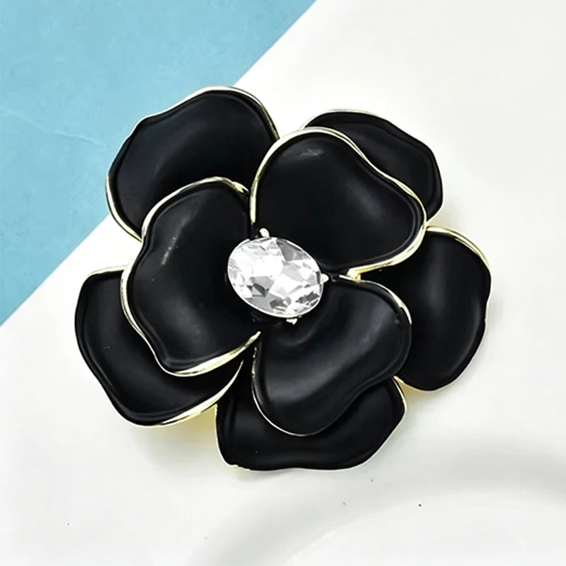PENDRA Camellia 2-Color Classical Enamel Flower Brooch