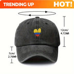 A "Colombia" Washed Baseball Cap, an Adjustable Sun-Protective Duckbill Hat Suitable for All Seasons, a Must-Have Fashion