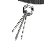 New Fashion Stainless Steel Long Chain Tassel Pendent Earrings Hoop Personality Ear Clips For Unisex Hiphop Punk Rock Trendy