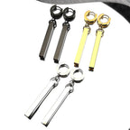 Long Square Stick Ear Clip Stud Earrings Pendant Punk Cool Men Women Fashion HipHop Drop Party Korean Earring Jewelry Pendientes