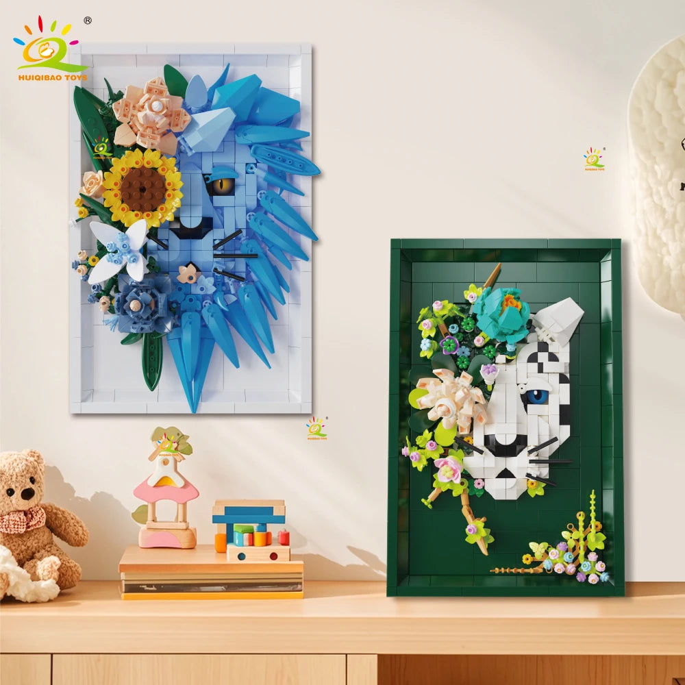 PENDRA Lion Leopard Floral Building Set