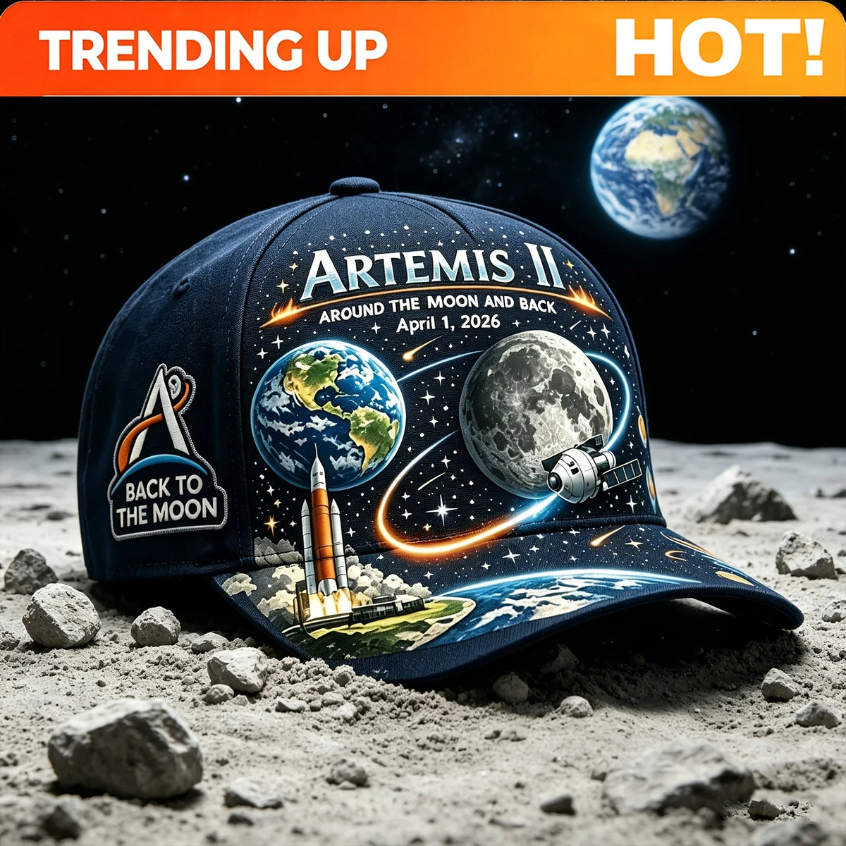 Four Great Astronauts Commemorative Hat - Space Program Suitable for Independence Day, Lightweight Buckle Closure for Themed