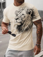 PENDRA Short-Sleeve Lion Print T-Shirt