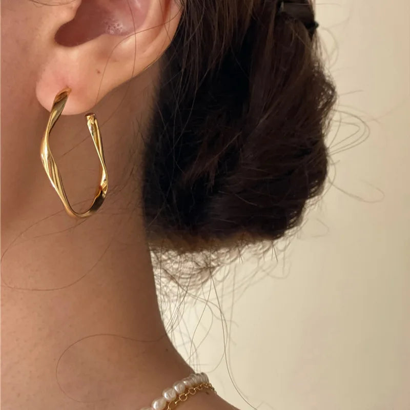 VENTFILLE 925 Sterling Silve Star Hoop Earring for Women Zircon Geometry Wide Office Versatile Jewelry Birthday Gift Dropship