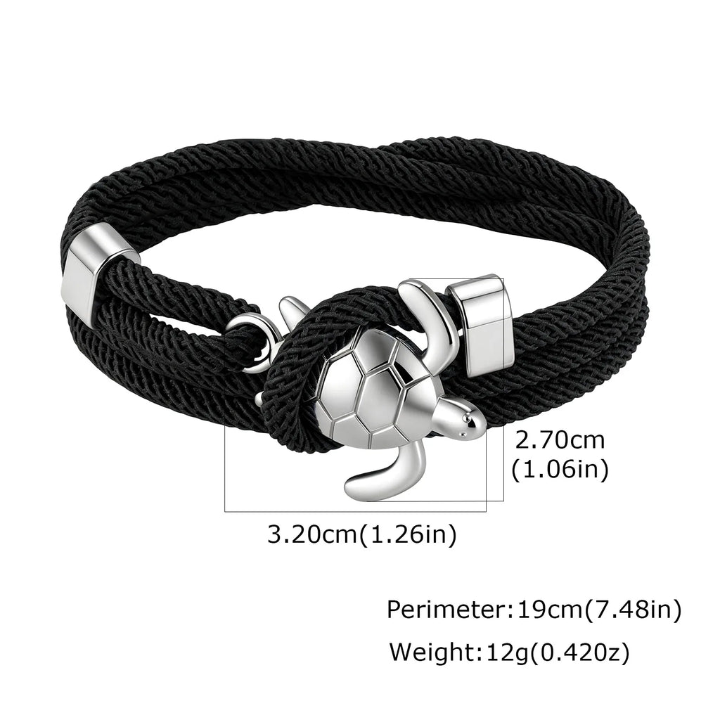 Unique Sea Turtle Rope Bracelets for Men,Multi Layer Braided Bracelet, Beach Surfer Jewelry Gift