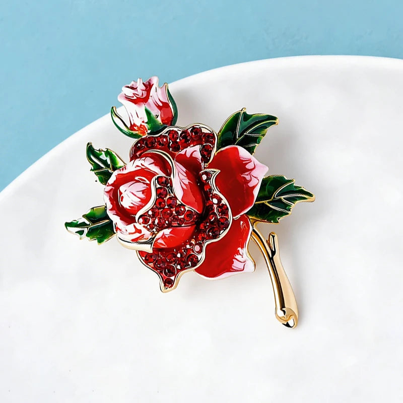 PENDRA Rosabelle Large Rose Flower Brooch