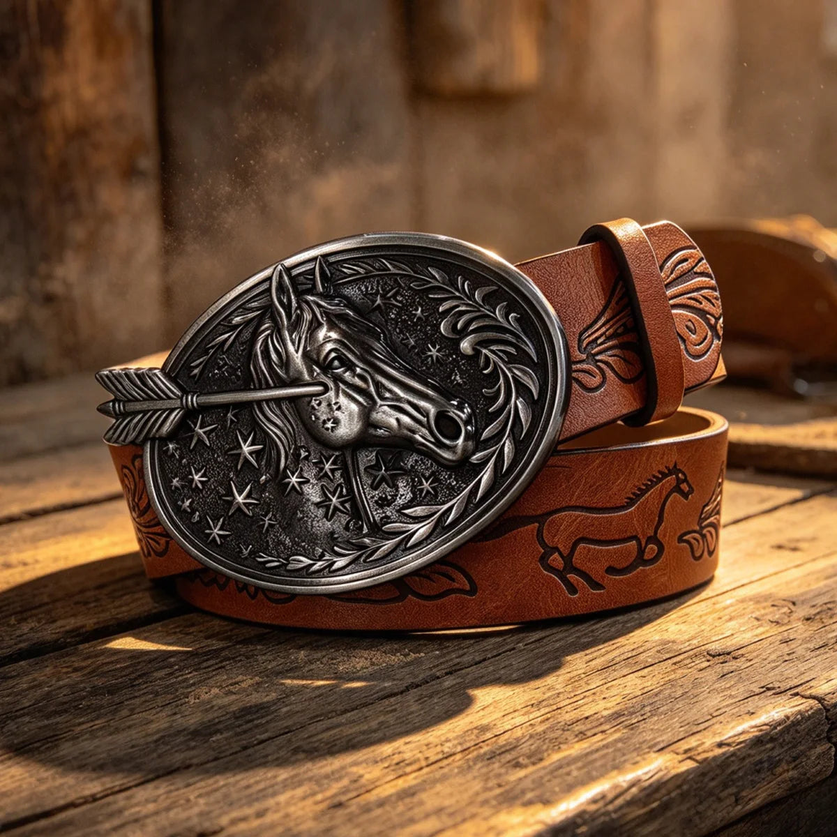 PENDRA Jadeorae Leather Western Designer Belt