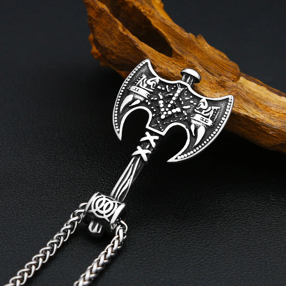 PENDRA Twinaxe Viking Double-Edged Axe Pendant