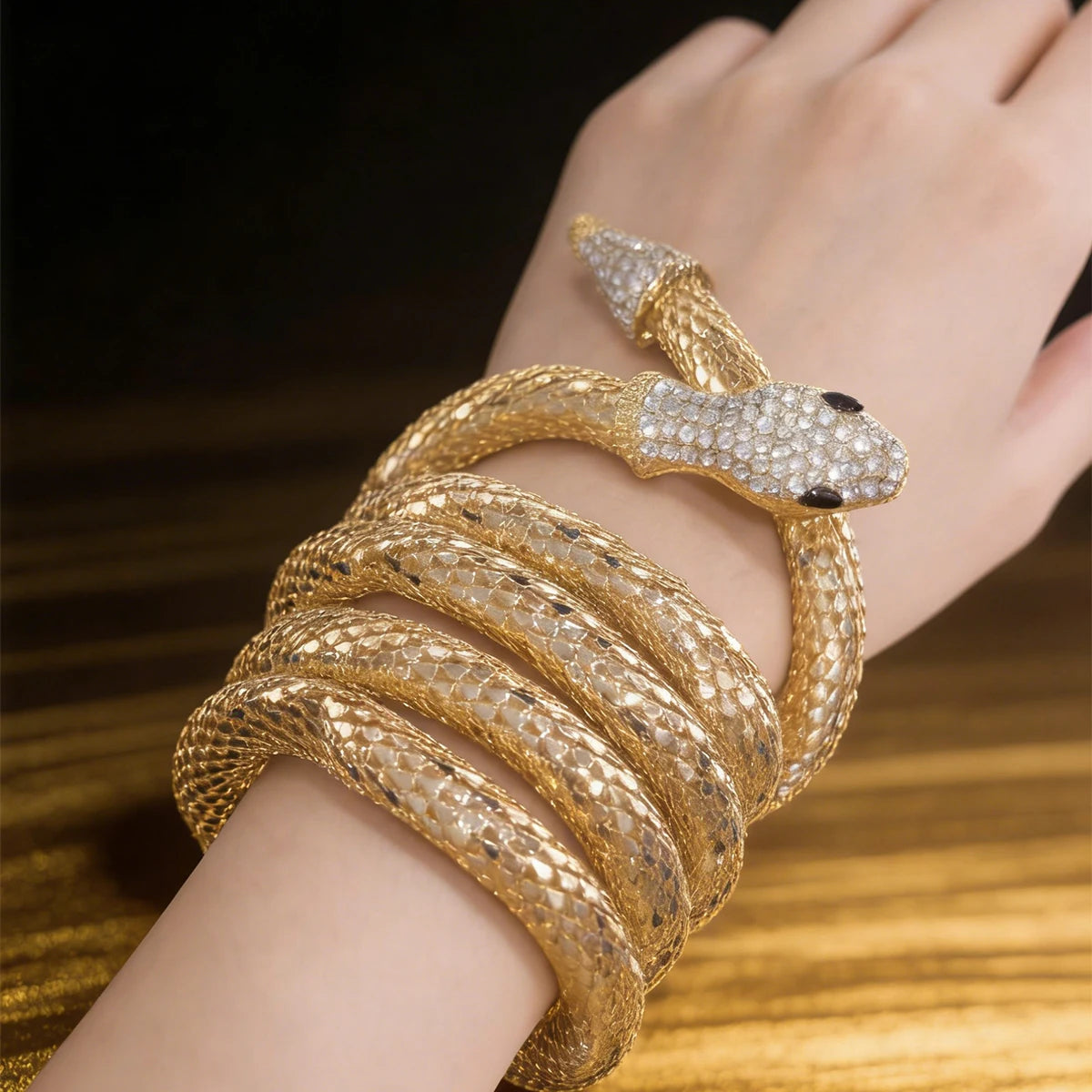 PENDRA Noraaya Rhinestone Snake Gothic Belt