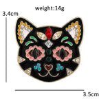 PENDRA Flower Cat Head Brooch