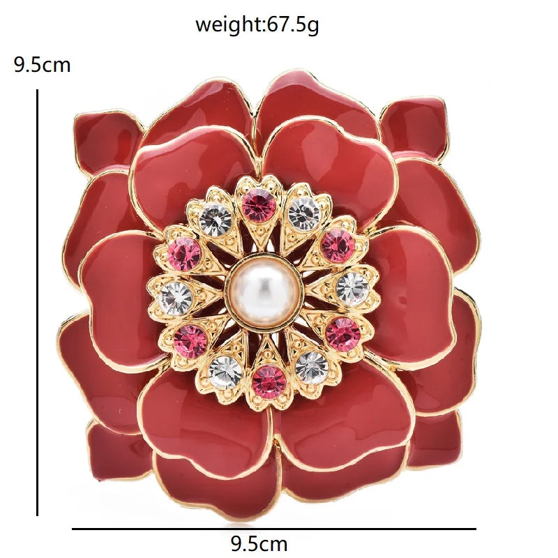 PENDRA Peonia Large Peony Flower Brooch