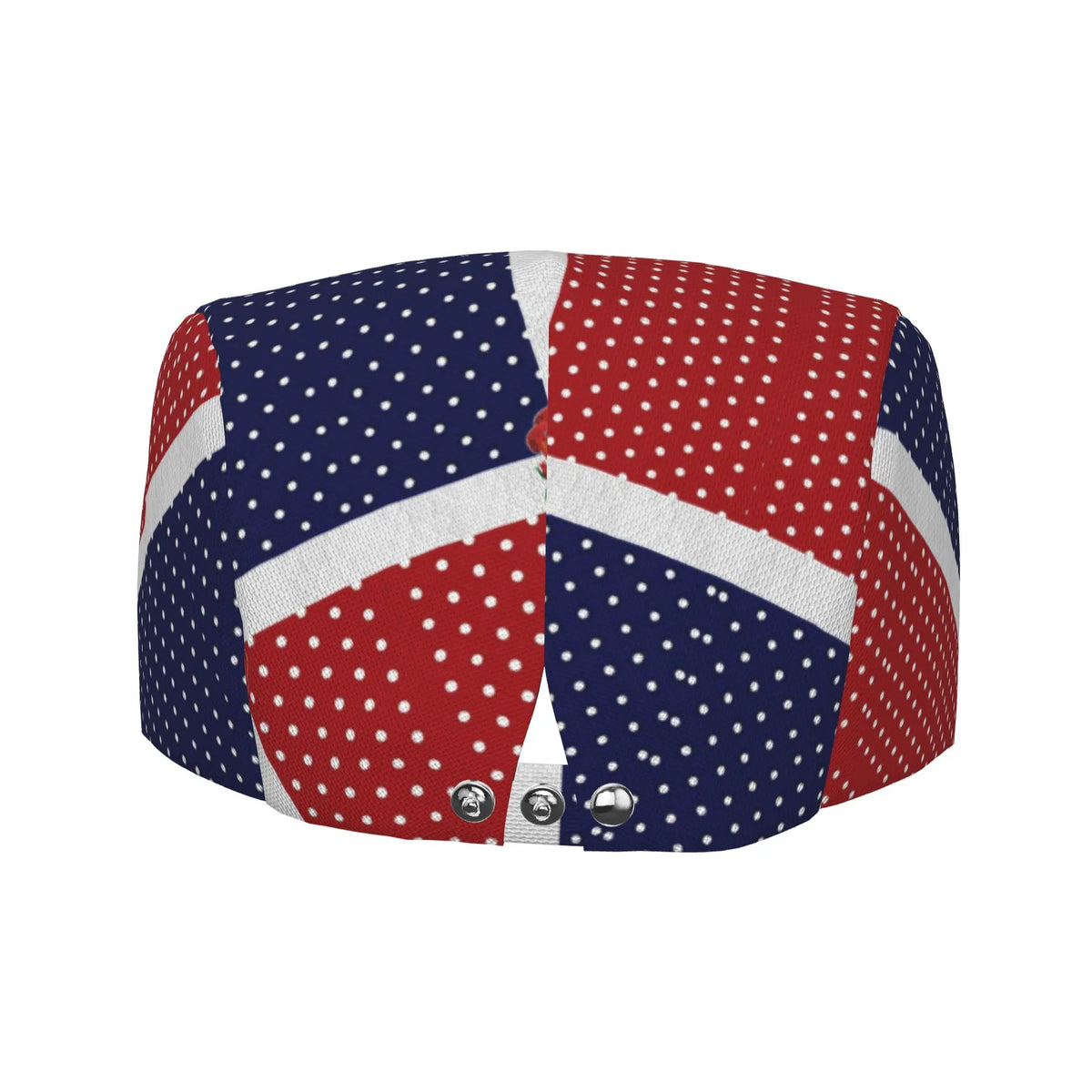 Flat-Top Hats Featuring a Polka Dot Design of The Dominican Flag, Suitable for Both Men And Women, Including Newsboy Caps