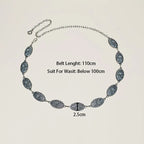 PENDRA Orlaina Leather Silver Retro Waist Chain Belt