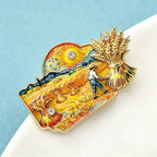 PENDRA Cypresse Harvest Wheat Field Art Brooch
